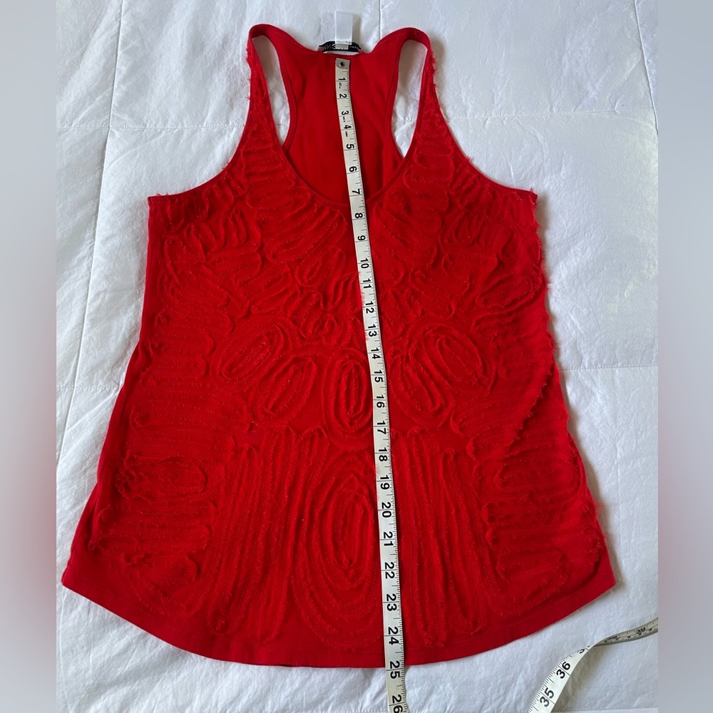 Mango Chiffon Red Roses Racerback Tank Size M - Picture 5 of 6